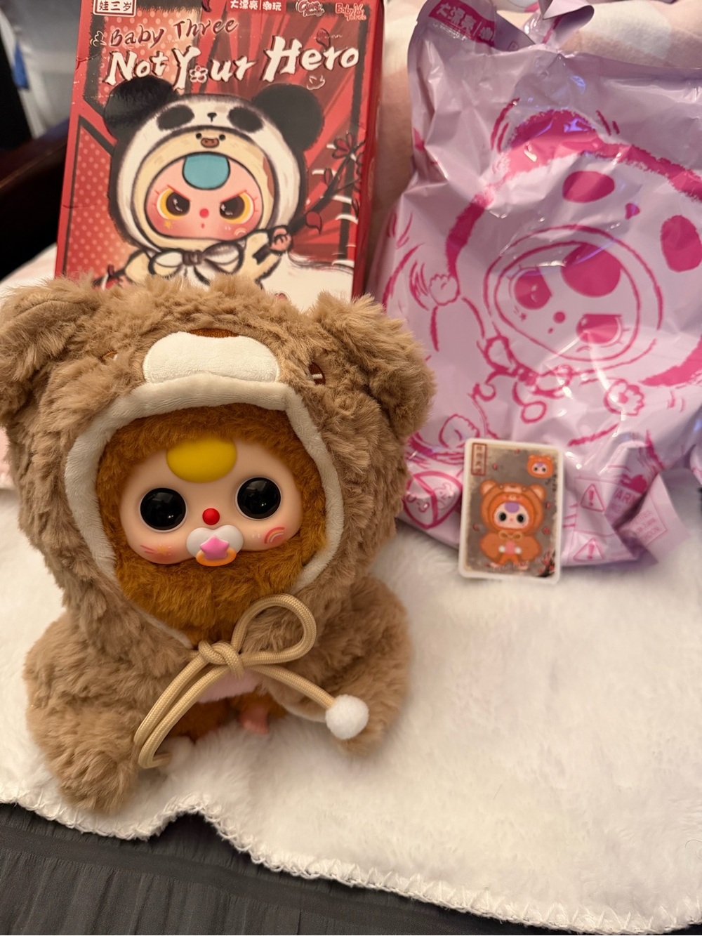Baby three-Not Your Hero- Bear warrior with pacifier